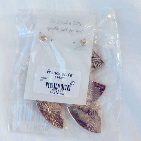 NWT Francesca’s Watermelon Dangle Rhinestone Earrings (Unopened) - Picture 2 of 2